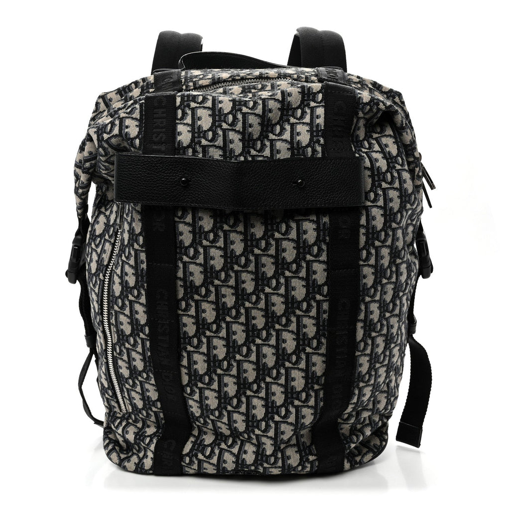 Oblique Calfskin Safari Backpack Navy Blue wholesalehk.shop