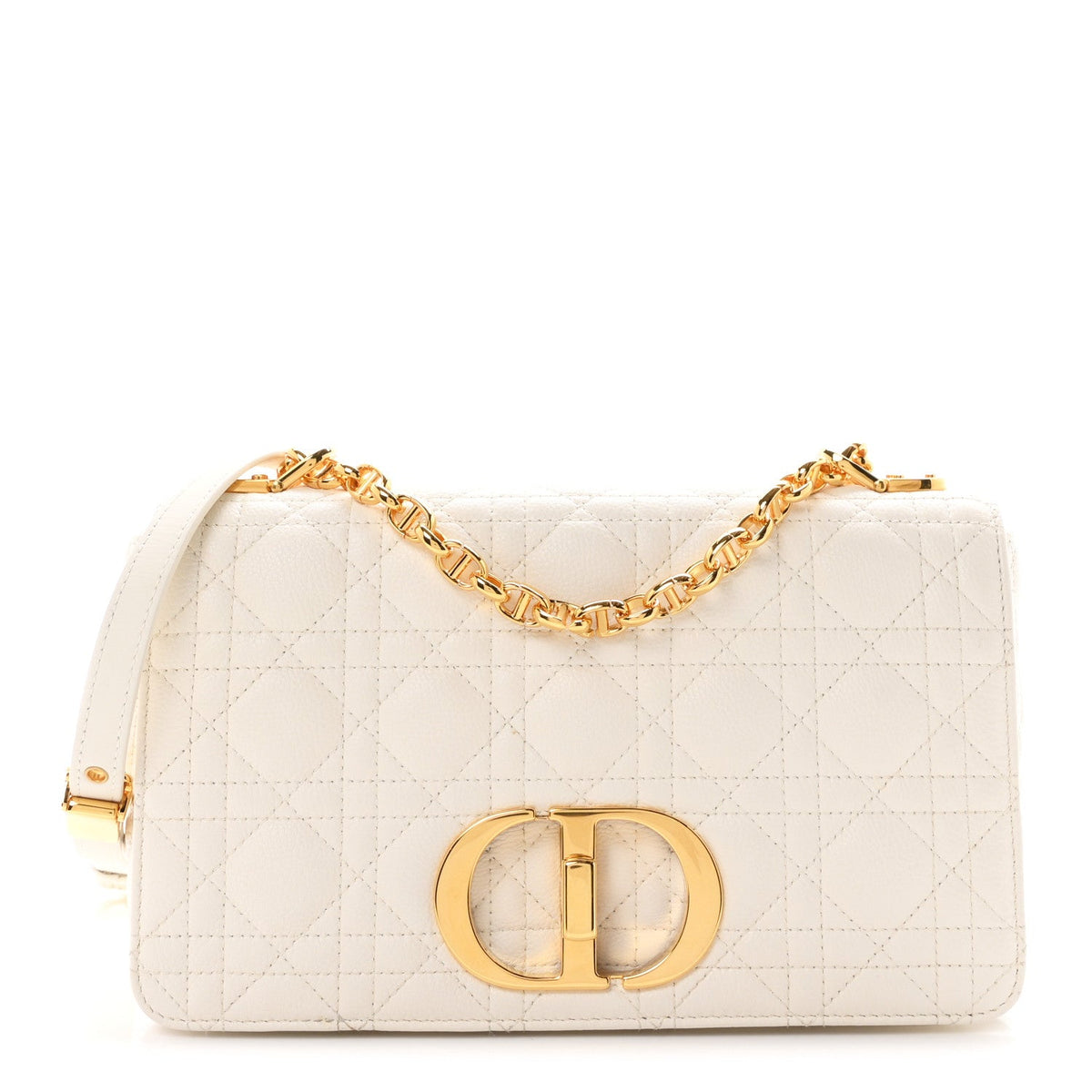Supple Calfskin Cannage Medium Caro Bag Ivory wholesalehk.shop