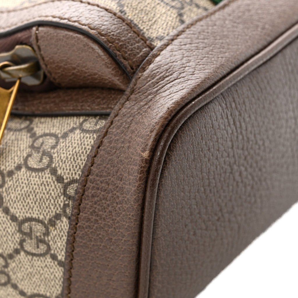 GG Supreme Monogram Calfskin Web Small Ophidia Day Backpack Beige Ebony New Acero wholesalehk.shop