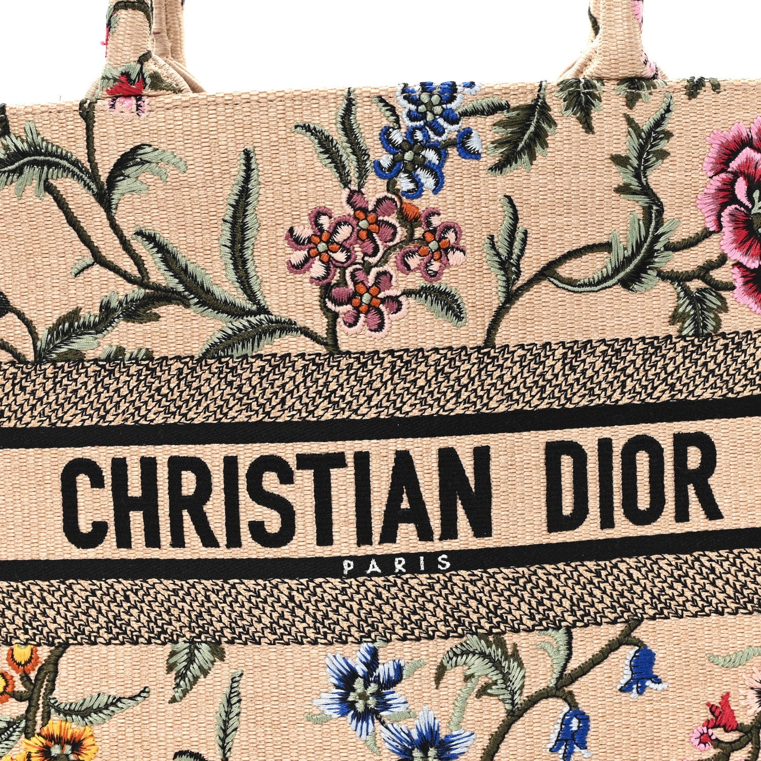Raffia Embroidered Petites Fleurs Medium Book Tote Natural £¨ Direct shipment via from wholesalehk.shop