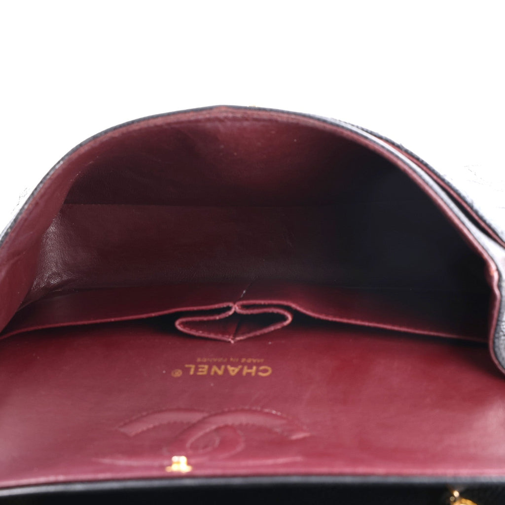 Caviar Quilted Medium Double Flap Black wholesalehk.shop