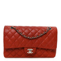 Caviar Quilted Medium Double Flap Red wholesalehk.shop