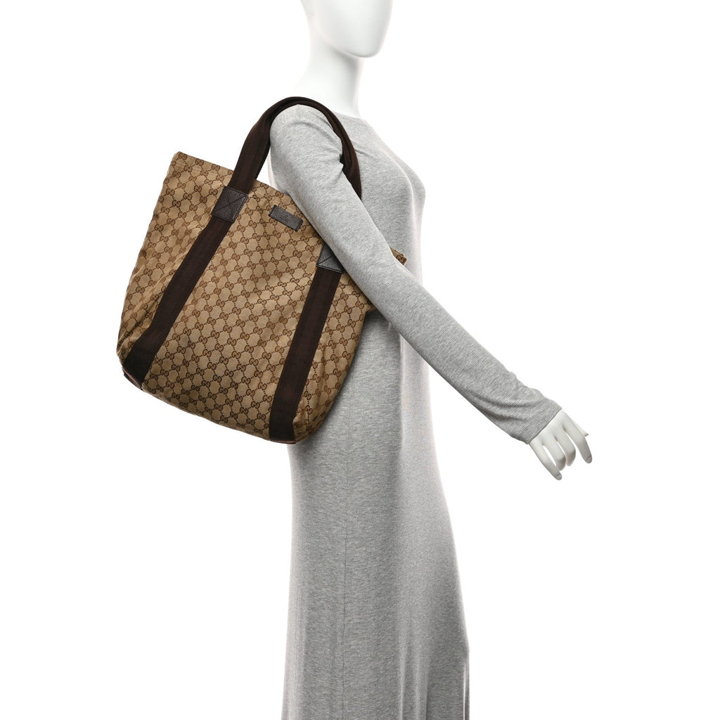 GG Monogram Medium Handle Vertical Tote Bag Dark Brown wholesalehk.shop