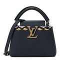 Taurillon Embellished Malletage Crown Mini Capucines Navy £¨ Direct shipment via from wholesalehk.shop