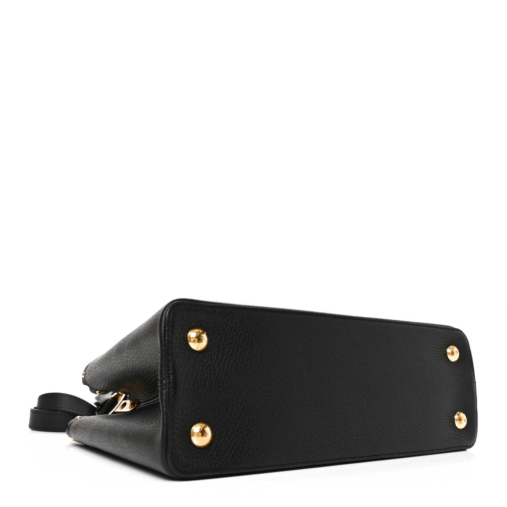 Taurillon Studded Capucines PM Black £¨ Direct shipment via from wholesalehk.shop