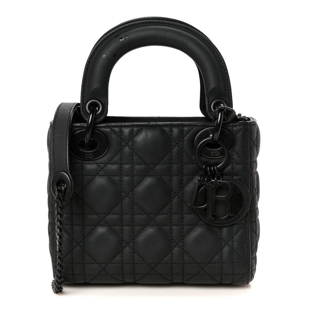 Ultra Matte Calfskin Cannage Mini Lady Dior Black wholesalehk.shop