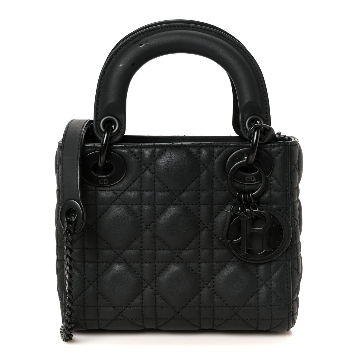 Ultra Matte Calfskin Cannage Mini Lady Dior Black wholesalehk.shop
