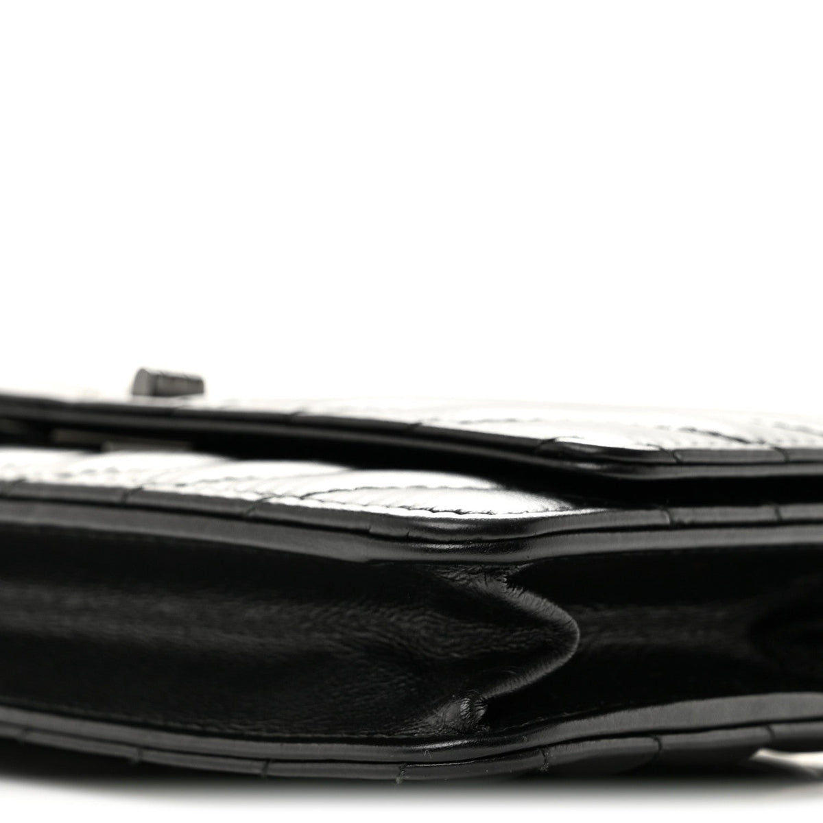 Aged Calfskin Chevron Quilted Reissue Wallet On Chain WOC So Black wholesalehk.shop