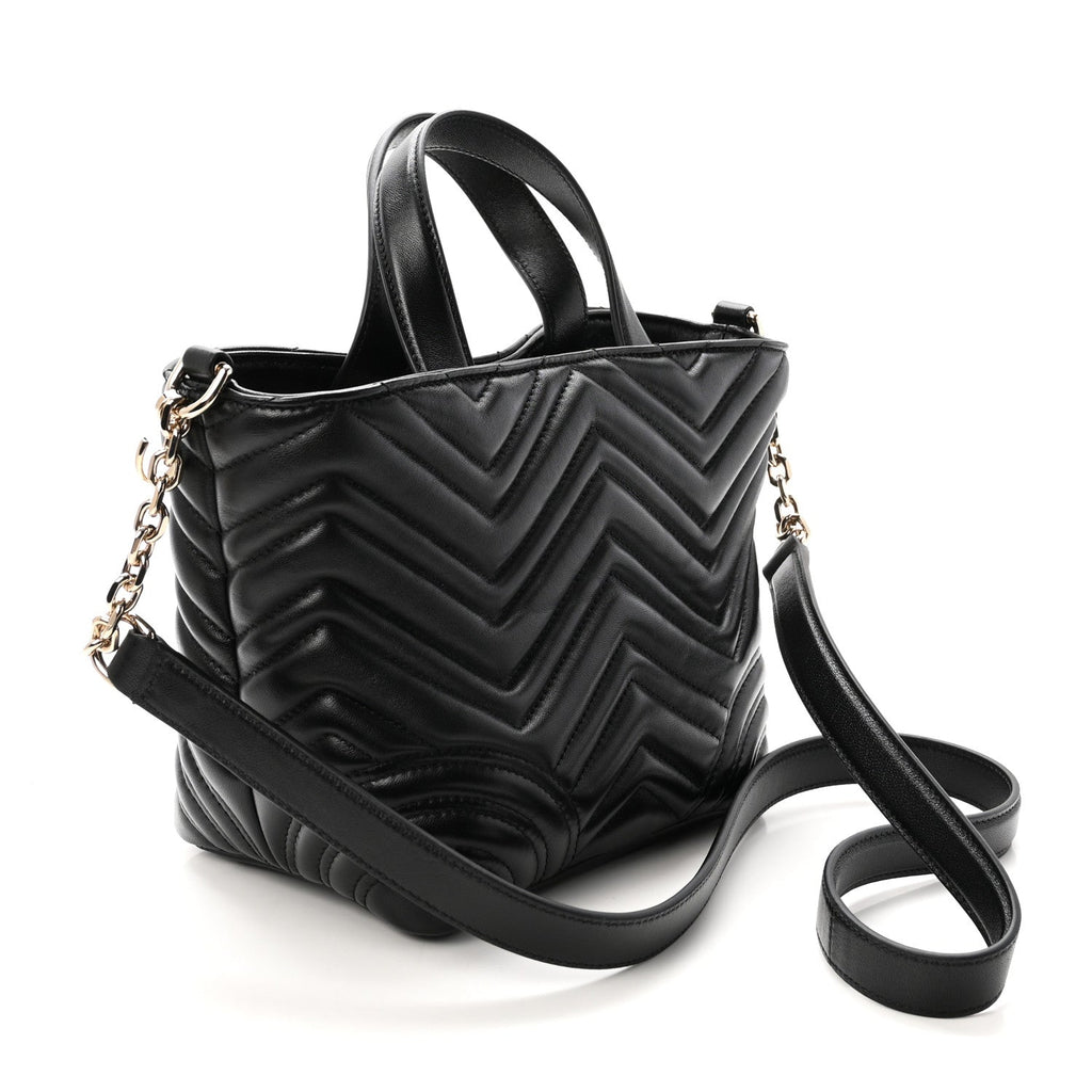 Lambskin Matelasse Small GG Marmont Betty Tote Bag Black wholesalehk.shop