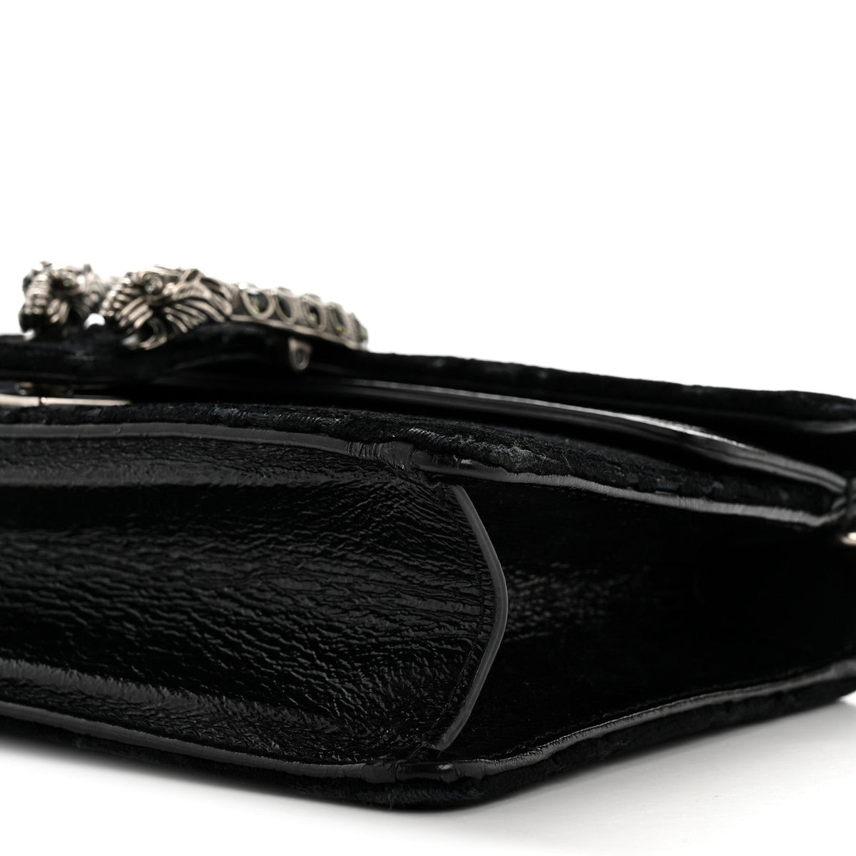 Velvet Skipper Crystal GG Monogram Small Dionysus Shoulder Bag Black Black Diamond wholesalehk.shop