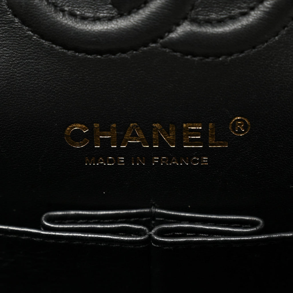 Caviar Flat Chevron Quilted Small Double Flap Black wholesalehk.shop