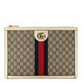 GG Supreme Monogram Web Ophidia Portfolio Pouch Beige Ebony Mystic White wholesalehk.shop
