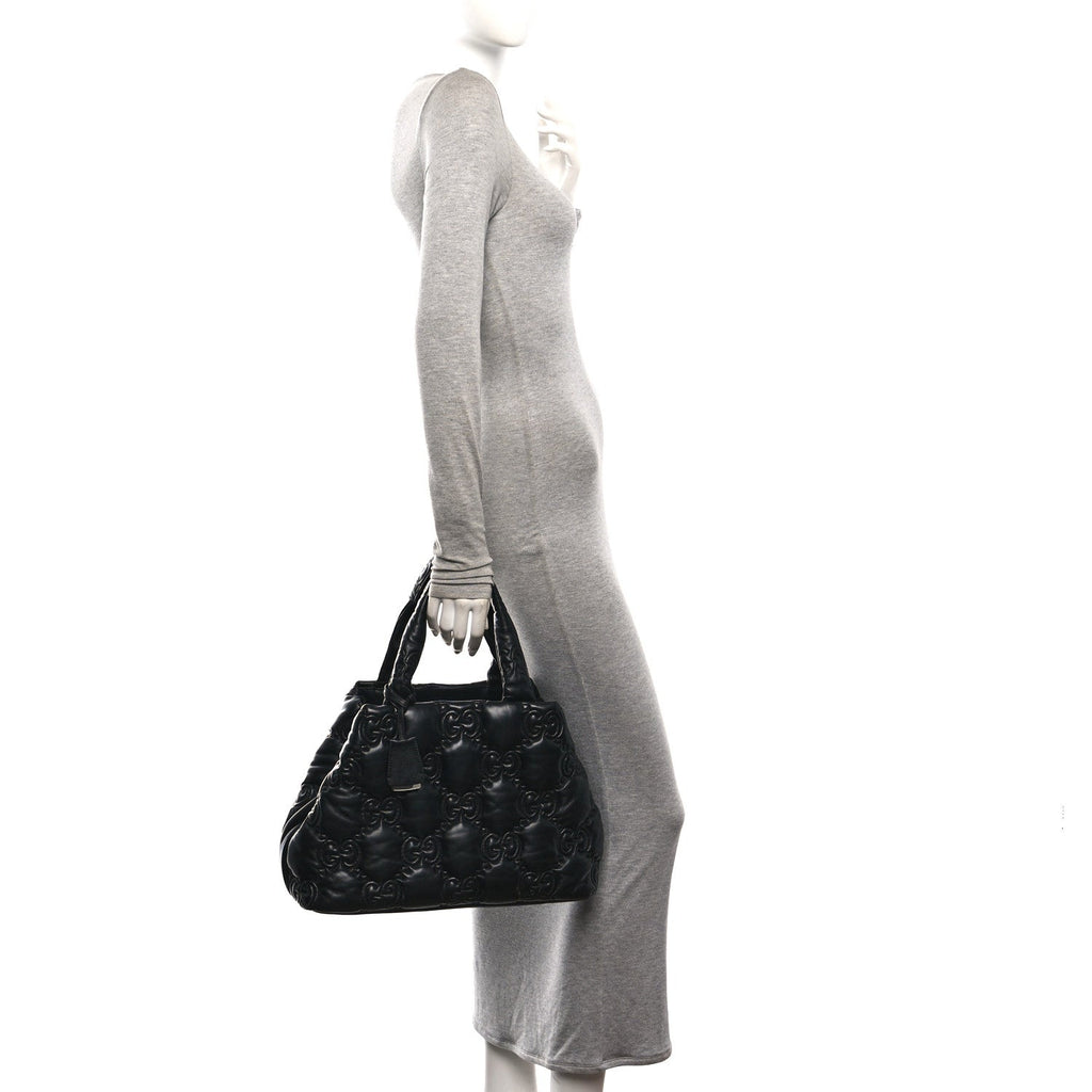 Calfskin GG Matelasse Large Tote Black wholesalehk.shop