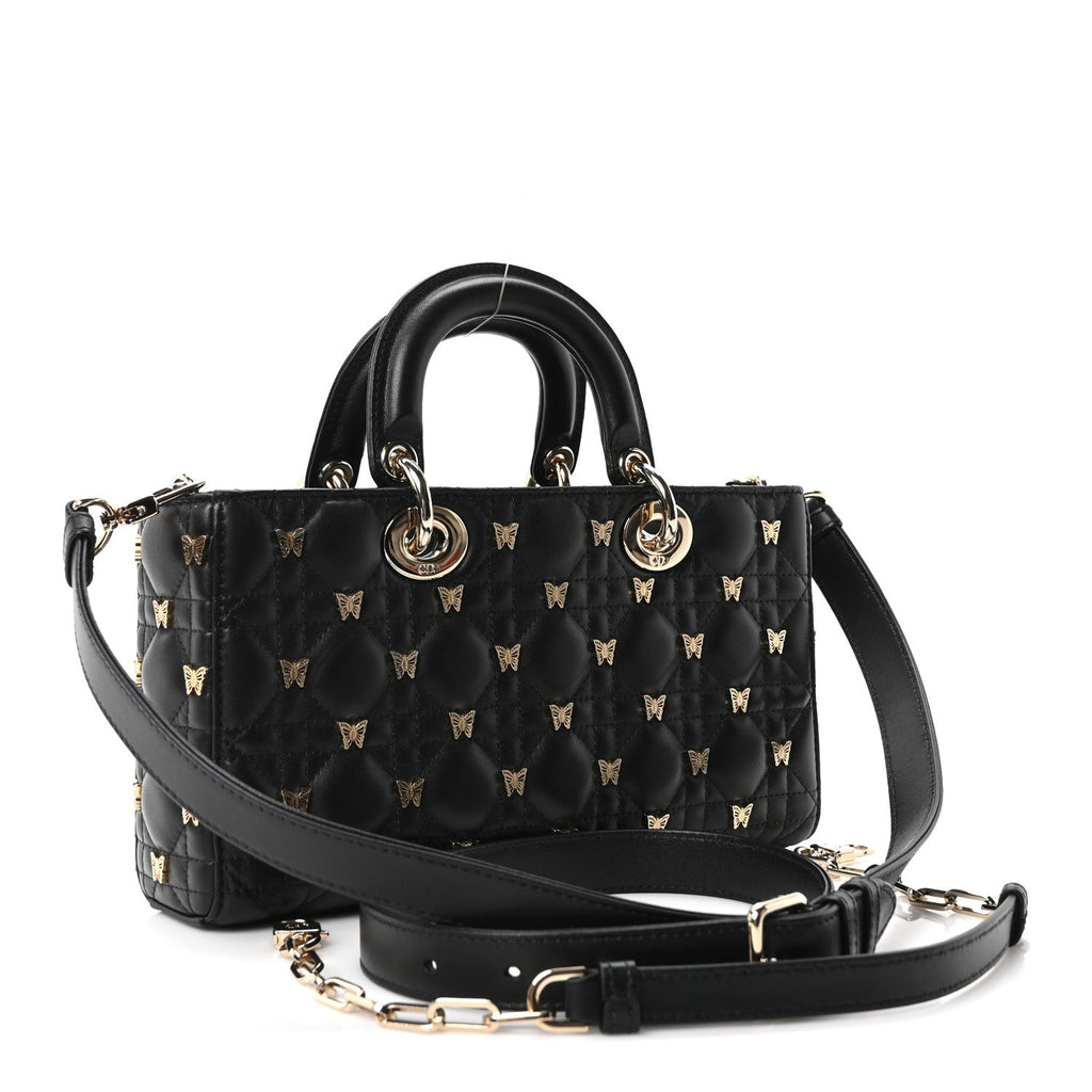 Lambskin Butterfly Cannage Lady D-Joy Black wholesalehk.shop