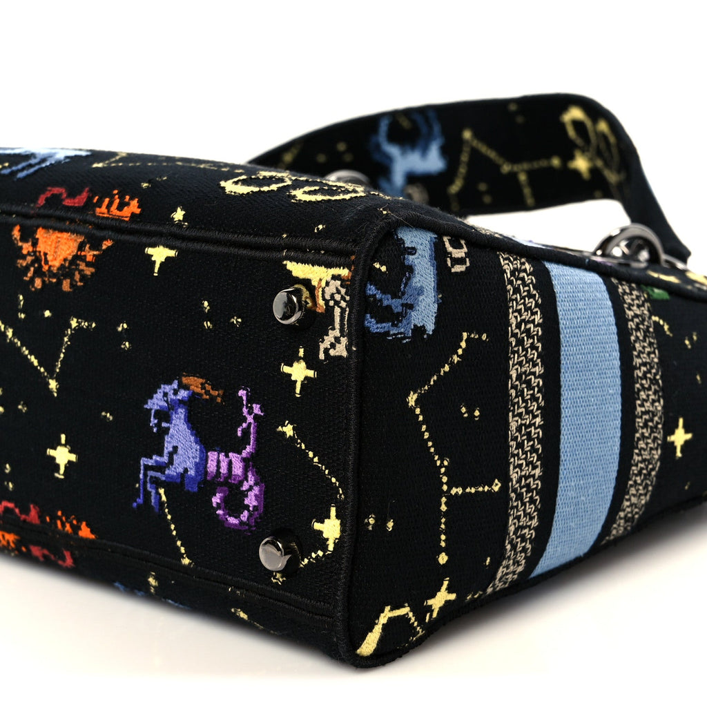 Canvas Pixel Zodiac Embroidered Medium Lady D-Lite Nero Multicolor wholesalehk.shop