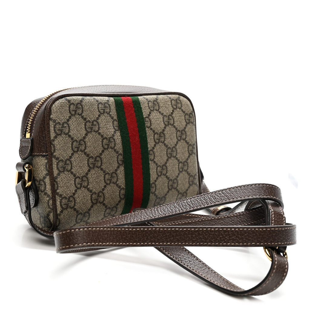 GG Supreme Monogram Web Mini Ophidia Shoulder Bag Brown wholesalehk.shop