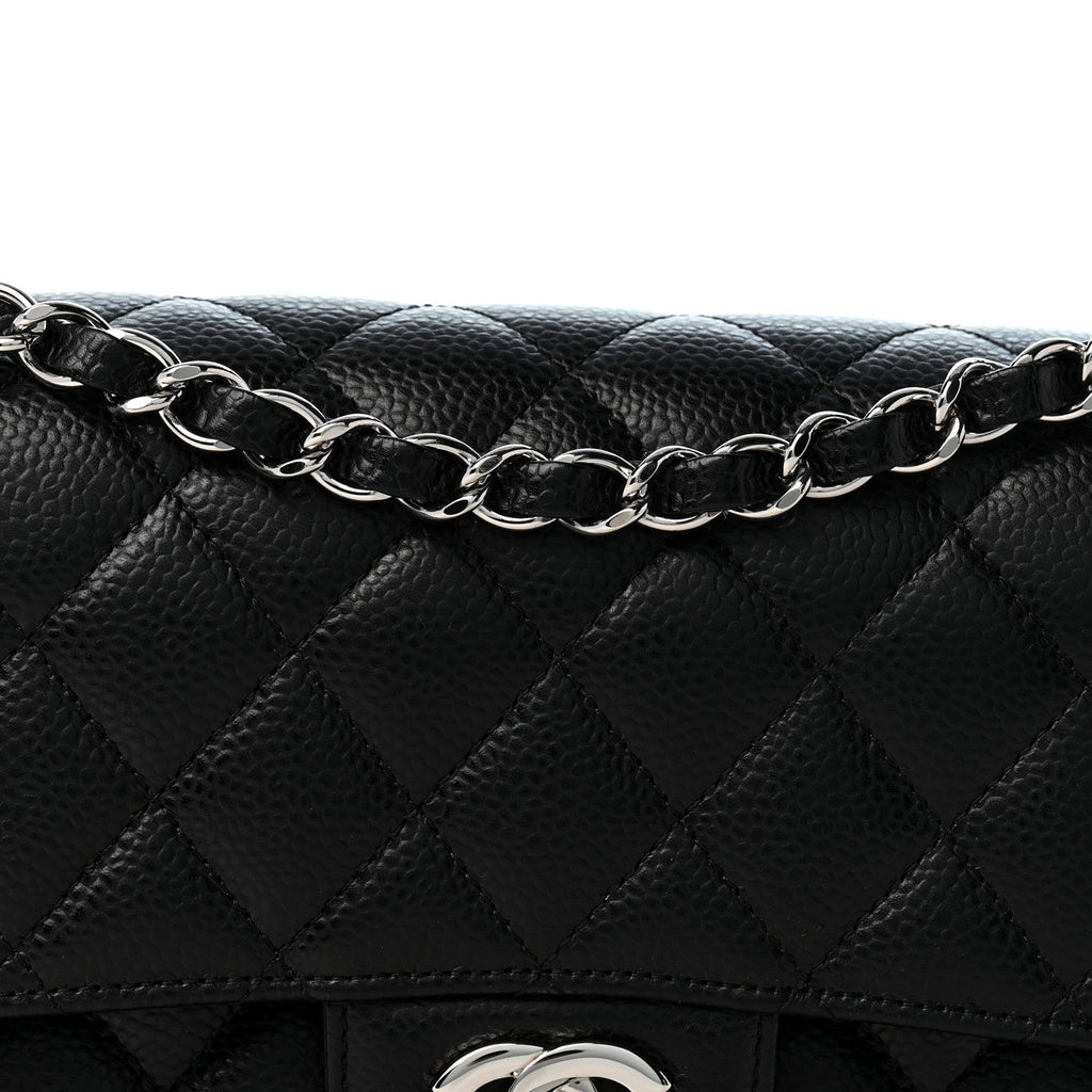 Caviar Quilted Small Double Flap Black wholesalehk.shop
