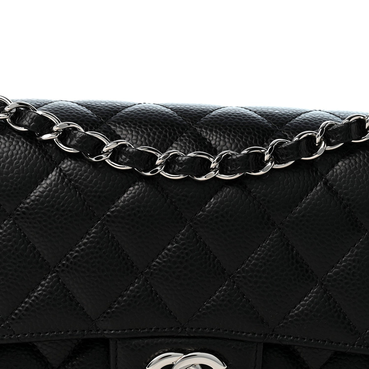 Caviar Quilted Small Double Flap Black wholesalehk.shop