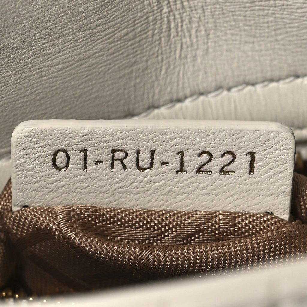 Lambskin Cannage Mini Lady Dior White wholesalehk.shop