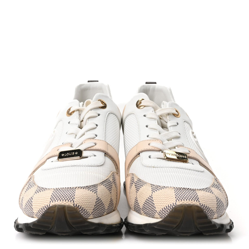 Calfskin Damier Azur Run Away Sneakers 39 White £¨ Direct shipment via from wholesalehk.shop