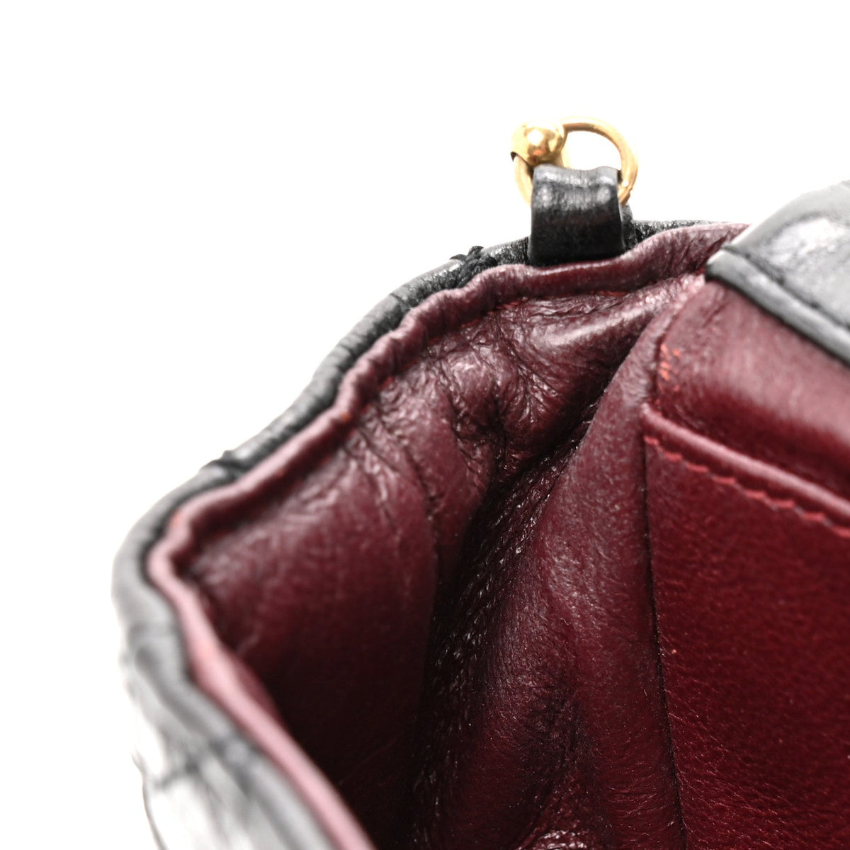 Glazed Calfskin Quilted Reissue Double Flap Clutch Black wholesalehk.shop