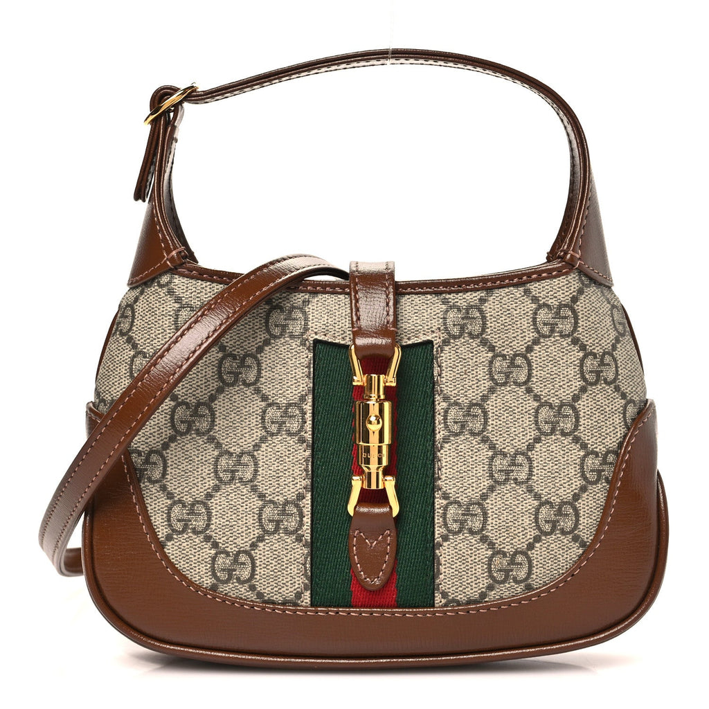 GG Supreme Monogram Azalea Calfskin Web Mini Jackie 1961 Hobo Beige Ebony Brown Sugar £¨ Direct shipment via from wholesalehk.shop
