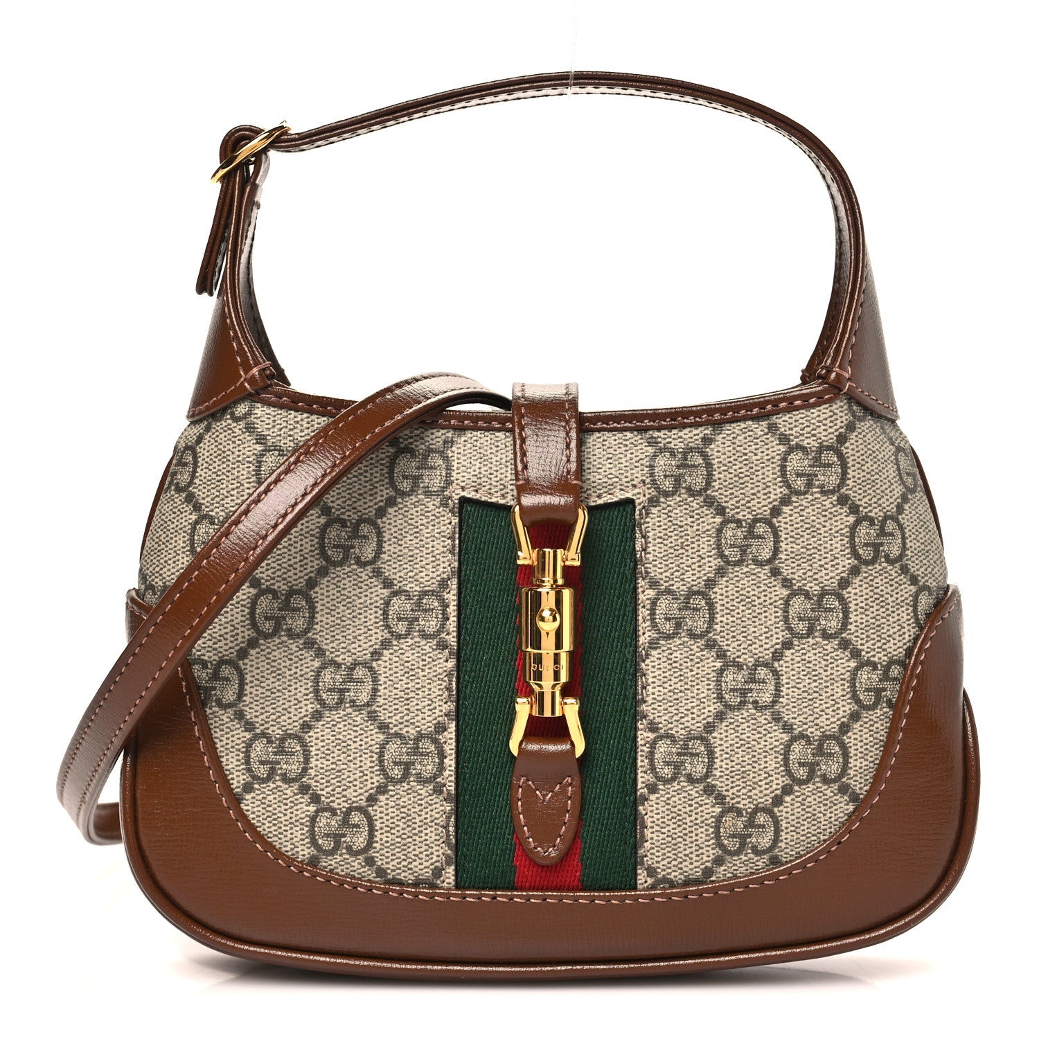 GG Supreme Monogram Azalea Calfskin Web Mini Jackie 1961 Hobo Beige Ebony Brown Sugar £¨ Direct shipment via from wholesalehk.shop