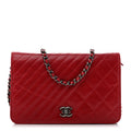 Glazed Calfskin Quilted Coco Boy Wallet On Chain WOC Red wholesalehk.shop