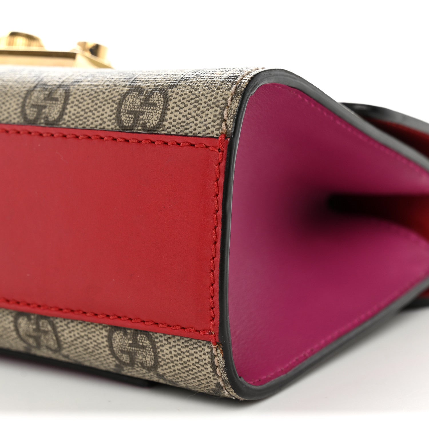 GG Supreme Monogram Calfskin Small Padlock Shoulder Bag Beige Hibiscus Red New Rosette £¨ Direct shipment via from wholesalehk.shop