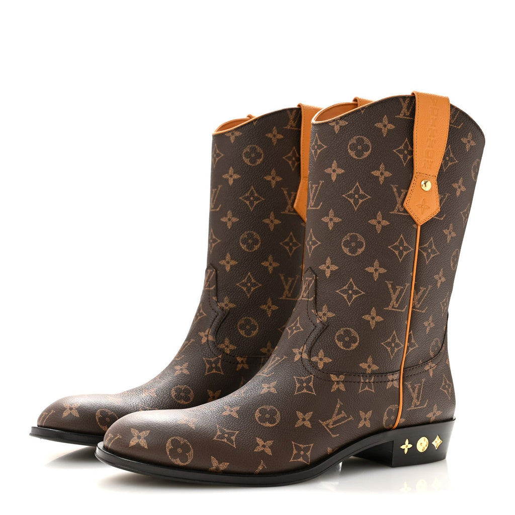 Grained Calfskin Monogram Macassar Mens LV Rider Boots 10.5 Safran Yellow £¨ Direct shipment via from wholesalehk.shop