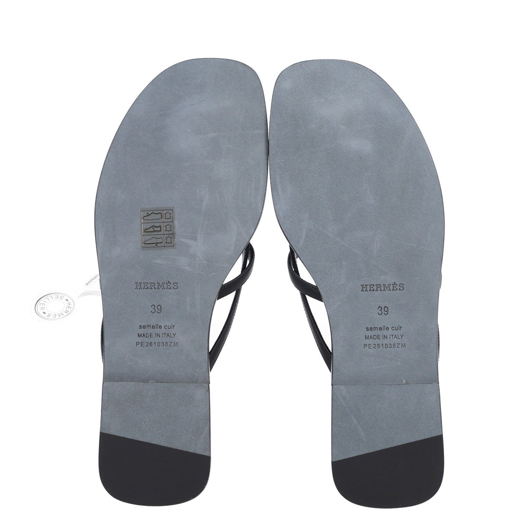 Calfskin Miss Sandals 39 Black wholesalehk.shop