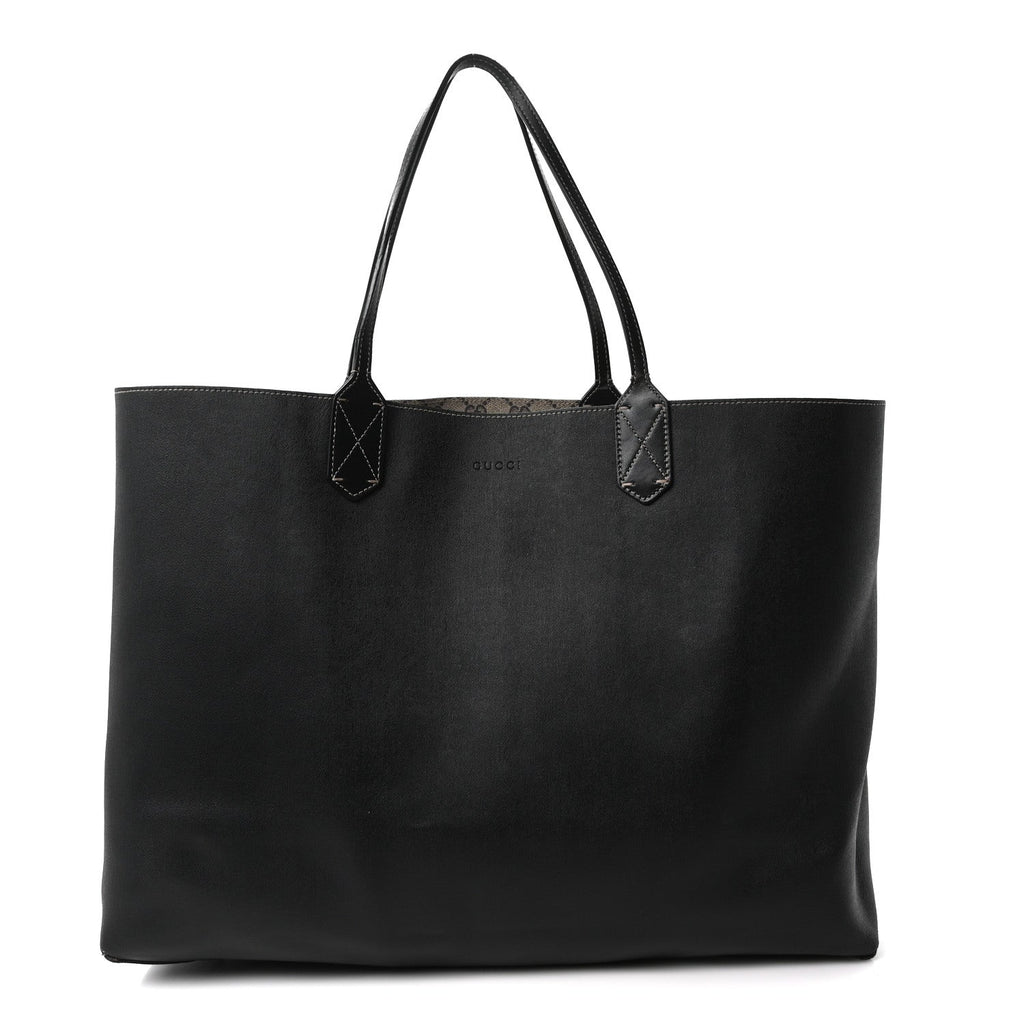 GG Supreme Monogram Large Reversible Tote Beige Black wholesalehk.shop