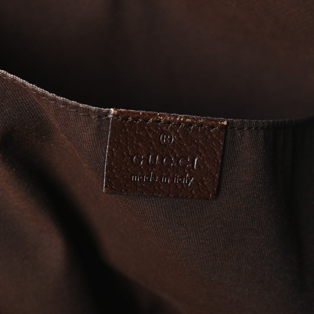 GG Monogram Medium Web Handle Vertical Tote Dark Brown wholesalehk.shop