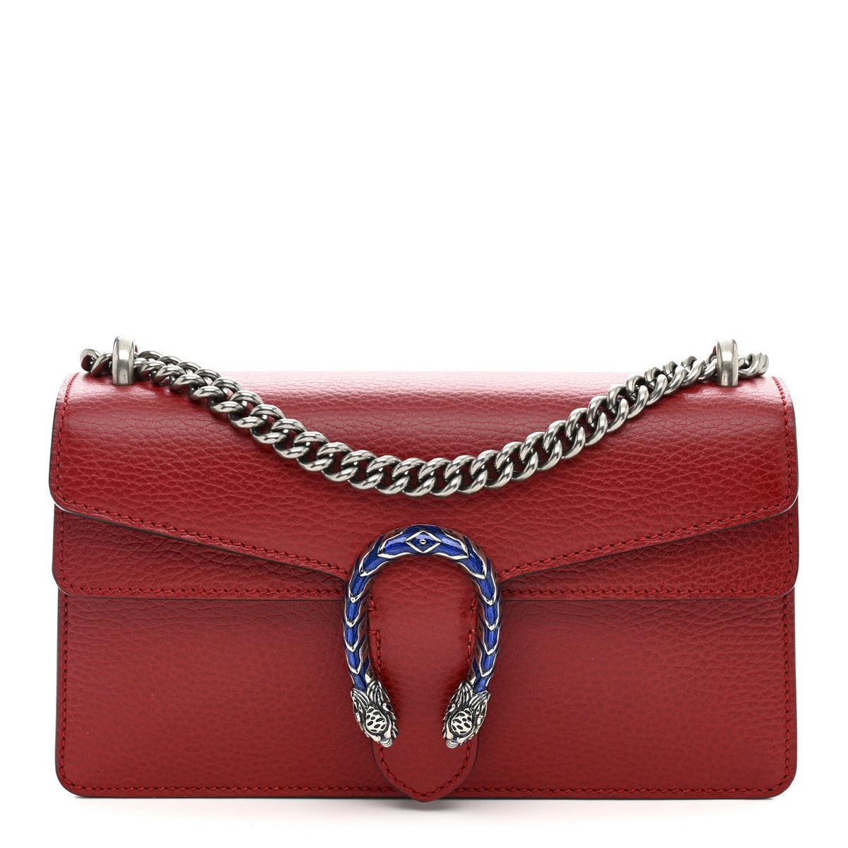Dollar Calfskin Enamel Dionysus Shoulder Bag Hibiscus Red Electric Blue wholesalehk.shop
