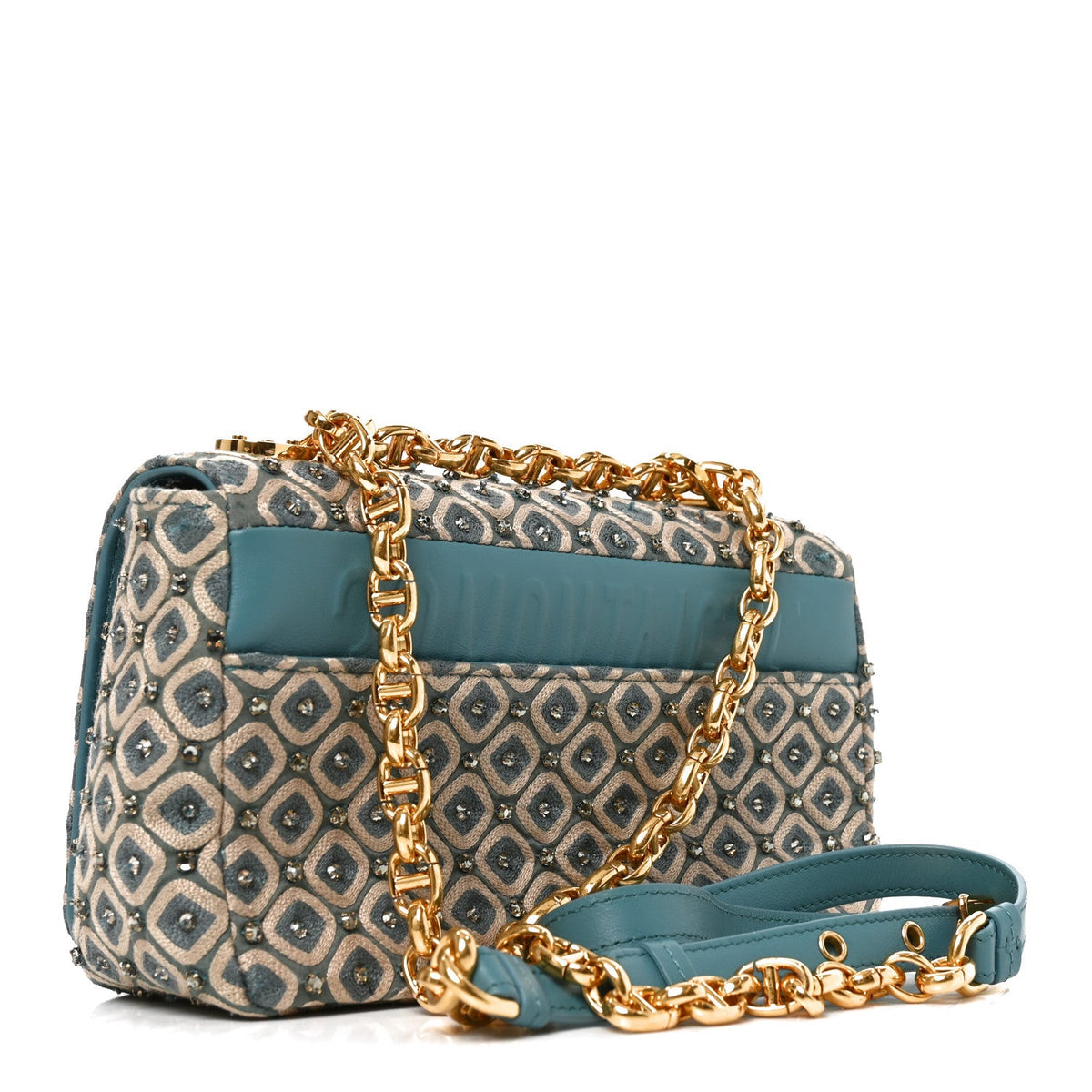 Calfskin Strass Embroidered Small Caro Bag Blue wholesalehk.shop
