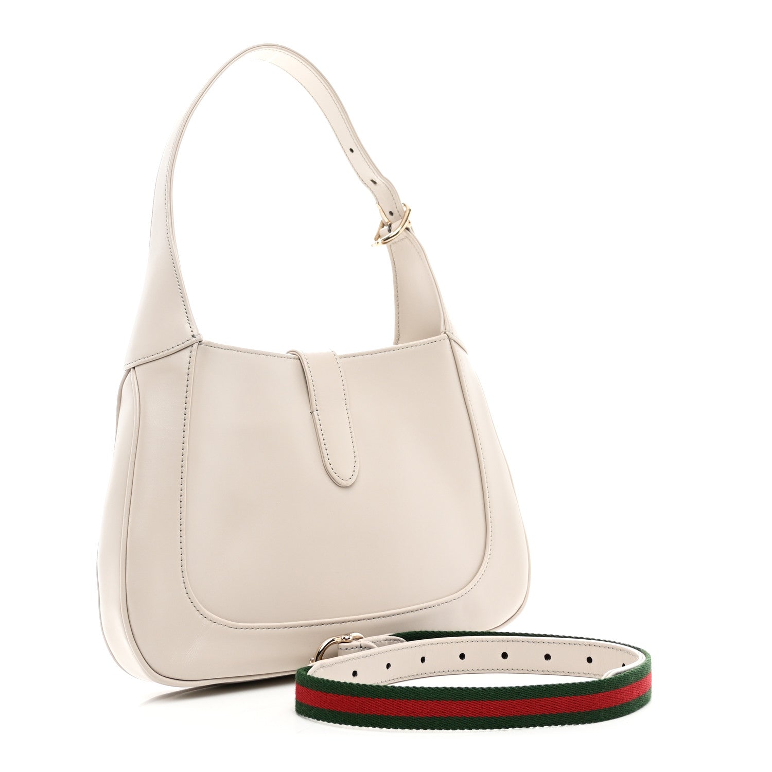 Ancora Calfskin Web Small Jackie Shoulder Bag Light Grey £¨ Direct shipment via from wholesalehk.shop