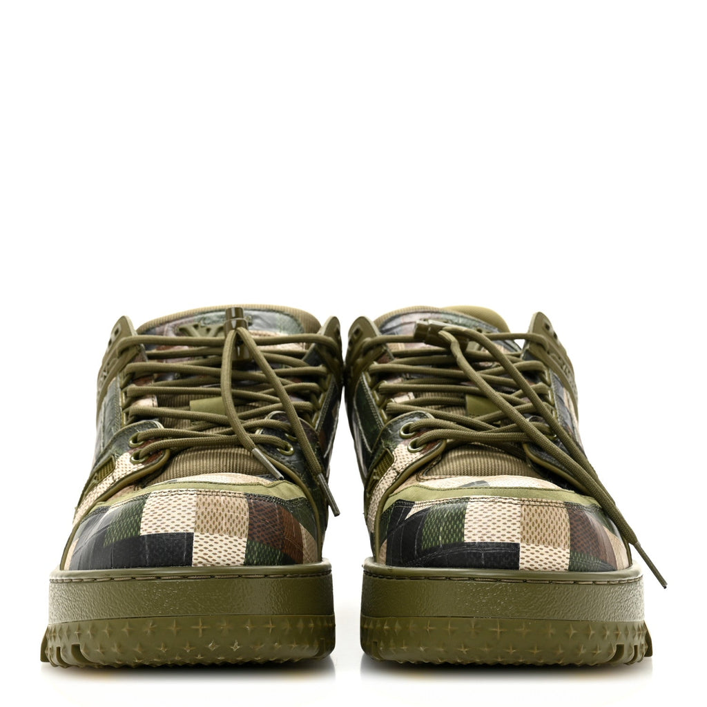 Damoflage Mens LV Trainer Maxi Sneakers 9.5 Green £¨ Direct shipment via from wholesalehk.shop