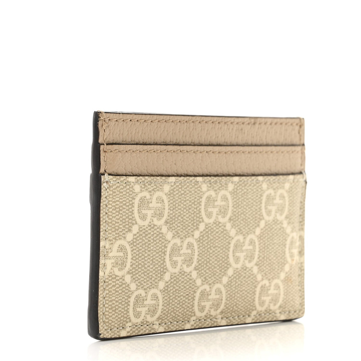 GG Supreme Monogram Textured Dollar Calfskin Web Ophidia Card Holder Beige Mystic White Oatmeal wholesalehk.shop