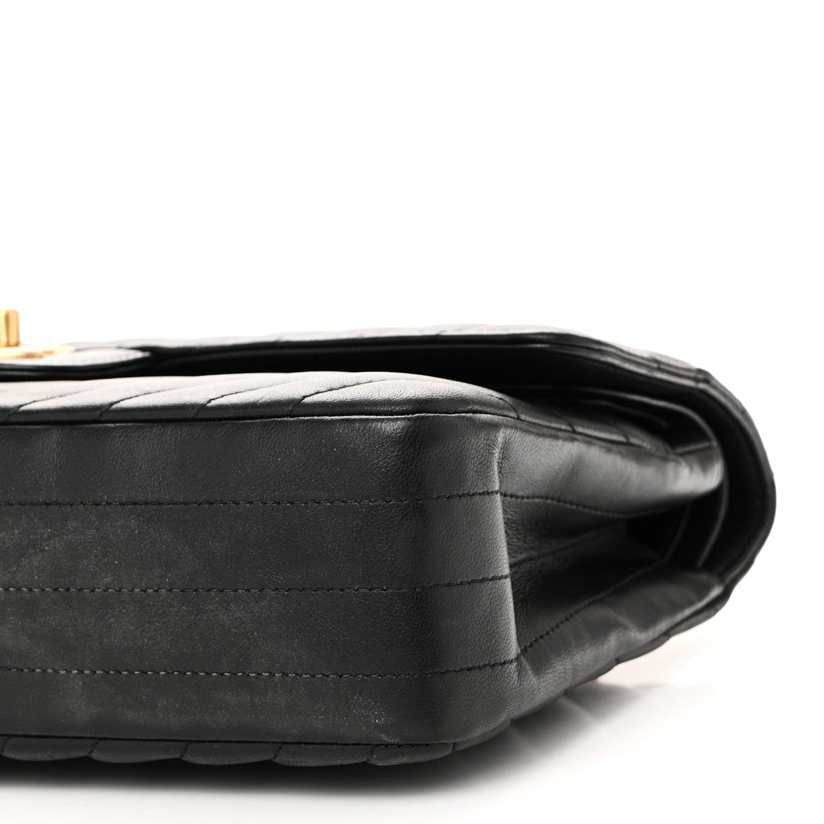 Lambskin Chevron Quilted Medium Double Flap Black wholesalehk.shop