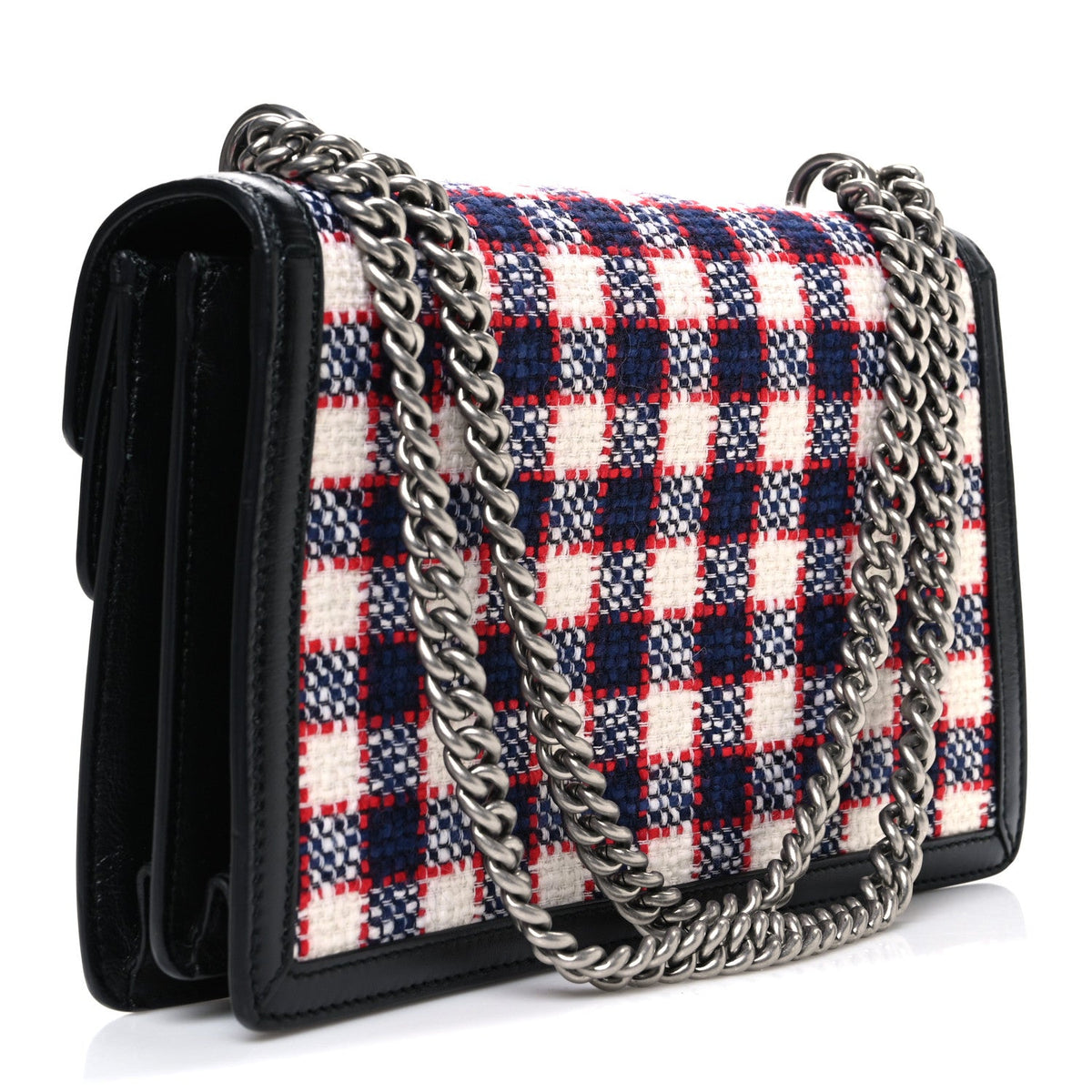 Vintage Tweed Check Small Dionysus Shoulder Bag White Hibiscus Red Marine wholesalehk.shop