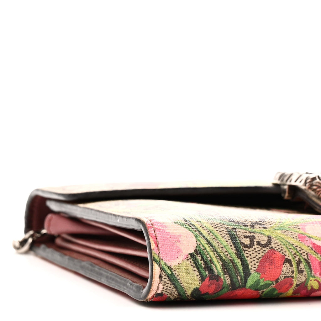 GG Supreme Monogram Blooms Mini Dionysus Chain Wallet Beige Multicolor Dry Rose wholesalehk.shop