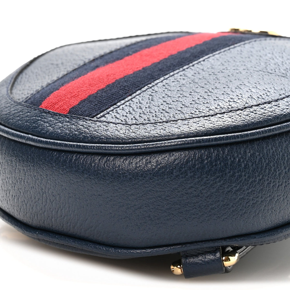 Textured Calfskin Web Mini Ophidia Round Backpack Blue Agata wholesalehk.shop