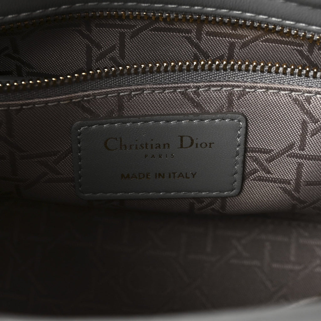 Lambskin Cannage Small My Lucky Badges My Lady Dior Grey wholesalehk.shop
