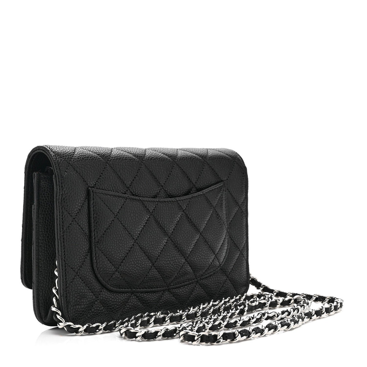 Caviar Quilted CC Turnlock Wallet On Chain WOC Black wholesalehk.shop