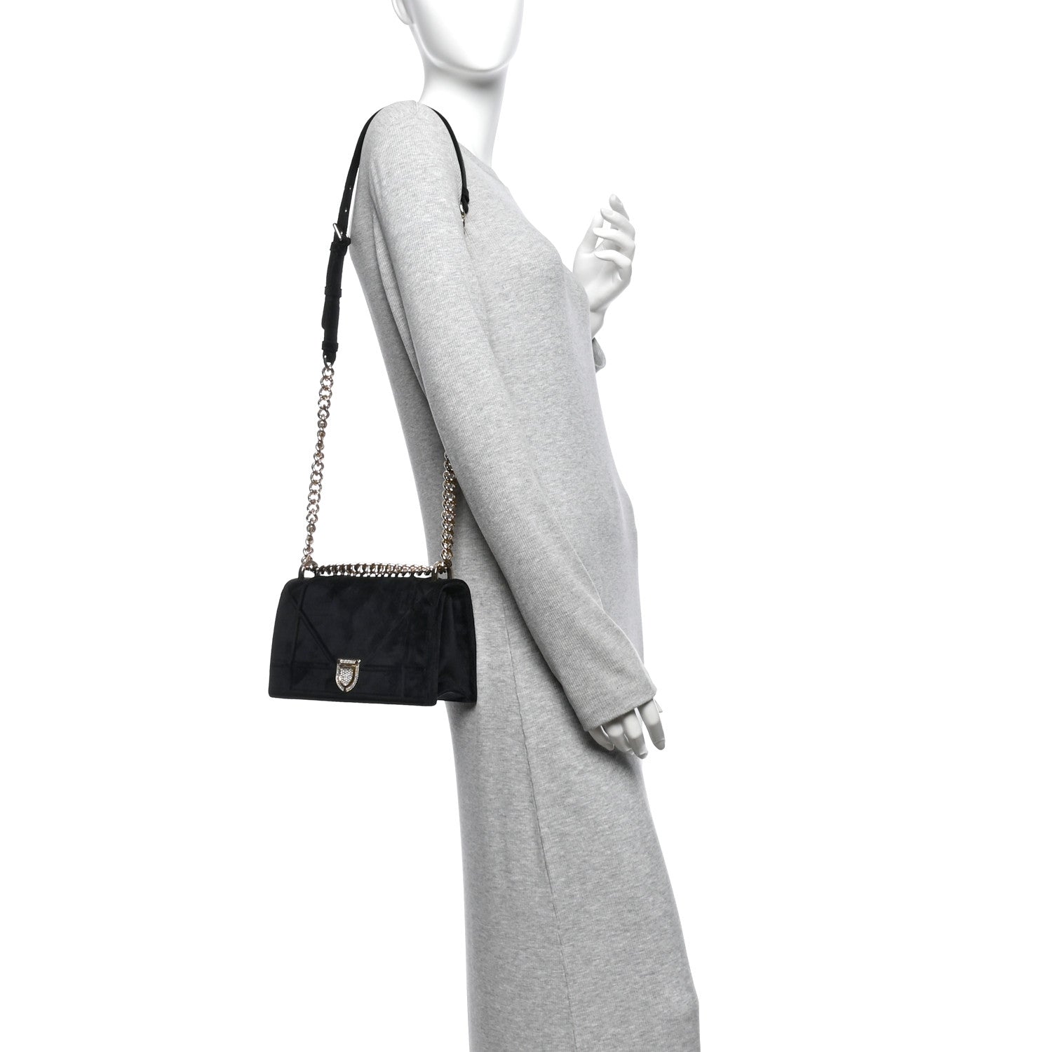 Velvet Small Diorama Flap Bag Black ¡§ Direct shipment via from wholesalehk.shop