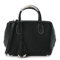 Grained Calfskin Small Open Bar Tote Black wholesalehk.shop
