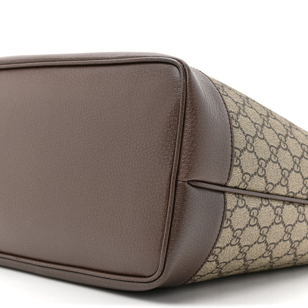 GG Supreme Monogram Textured Dollar Calfskin Web Large Ophidia Bucket Shoulder Bag Beige Ebony New Acero wholesalehk.shop
