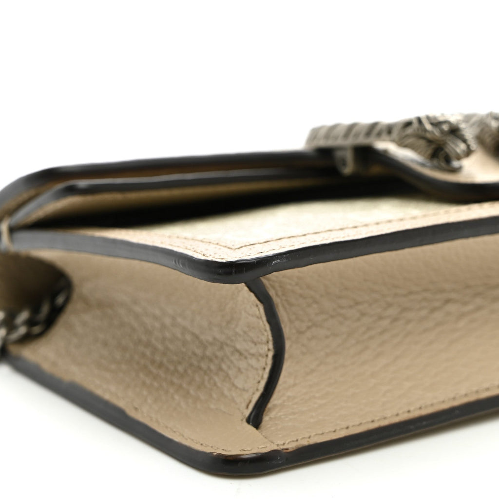 GG Supreme Monogram Textured Dollar Calfskin Super Mini Dionysus Shoulder Bag Beige Mystic White Oatmeal wholesalehk.shop