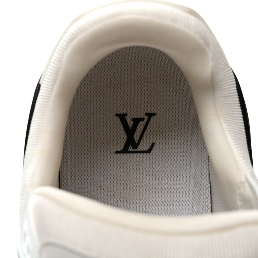 Calfskin Patent Mens LV Trainer Sneakers 9 White Black £¨ Direct shipment via from wholesalehk.shop