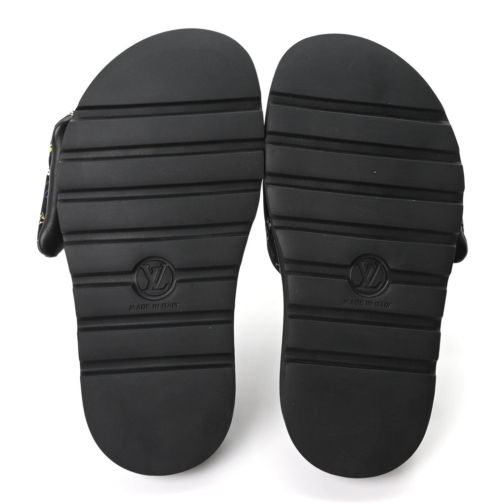 LV X TM Monogram Multicolor Pool Pillow Flat Comfort Mule 35 Black £¨ Direct shipment via from wholesalehk.shop